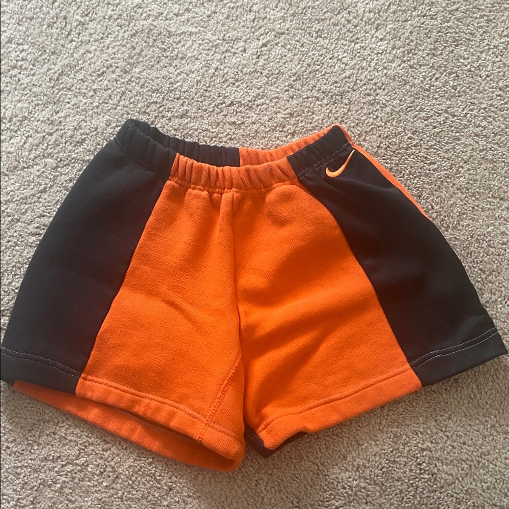 Nike custom Orange and Black fleece  Shorts